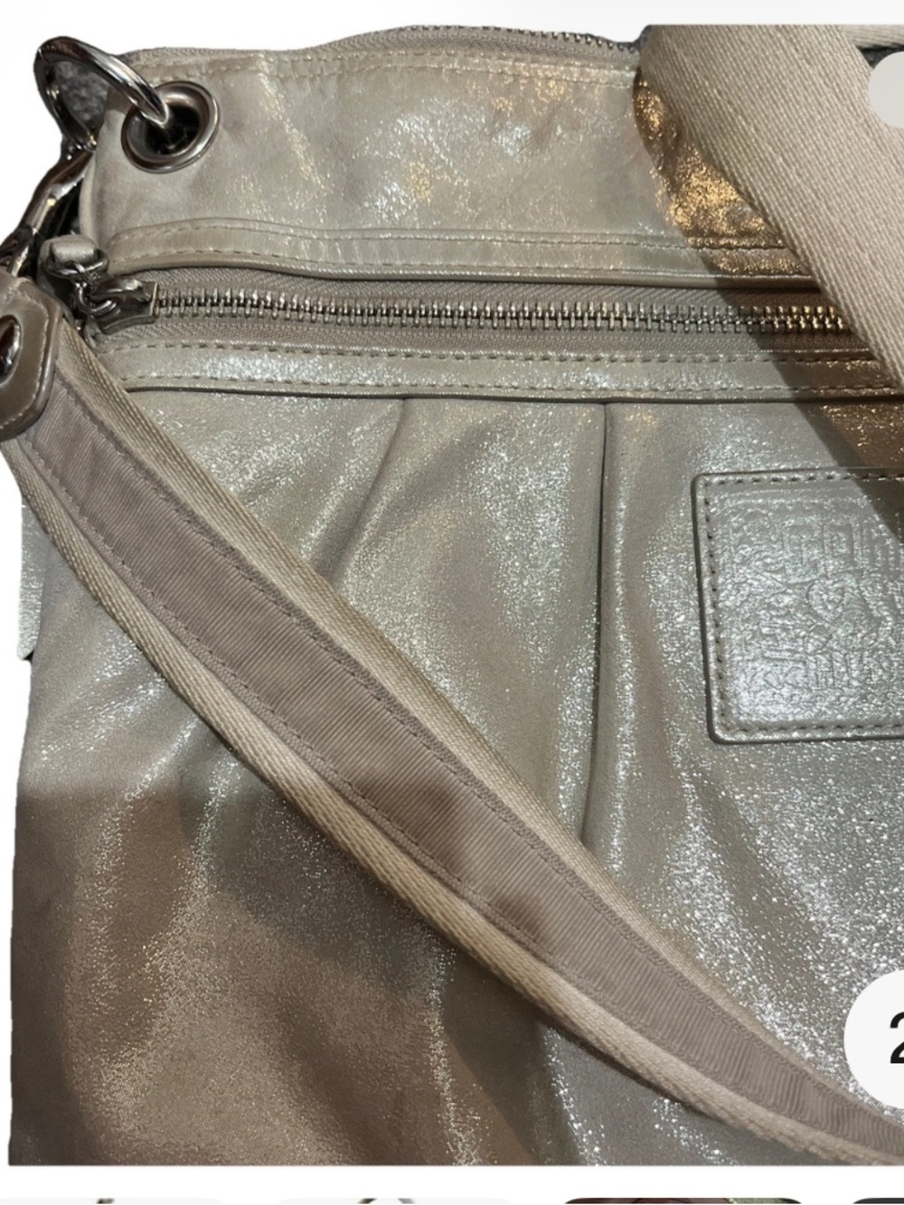 Coach Poppy Metallic finish over leather Shoulder Bag, Excellent condition! - Picture 7 of 7